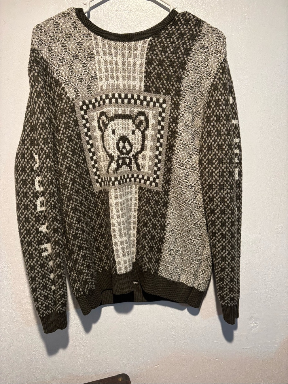 Teddy Fresh Brown & Cream Crewneck Sweater with Bear Graphic